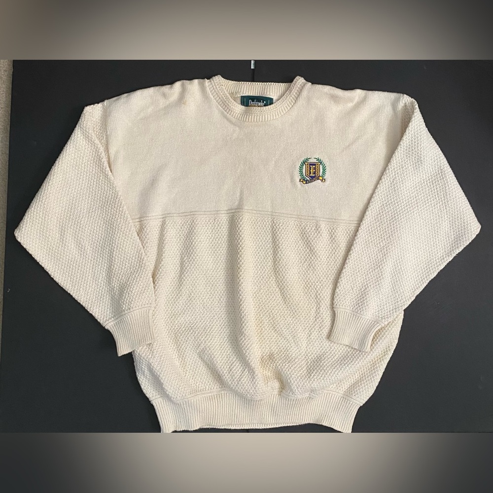 DUNBROOKE Empire Crew Neck Men's Sweater Size XL Made in USA Vintage